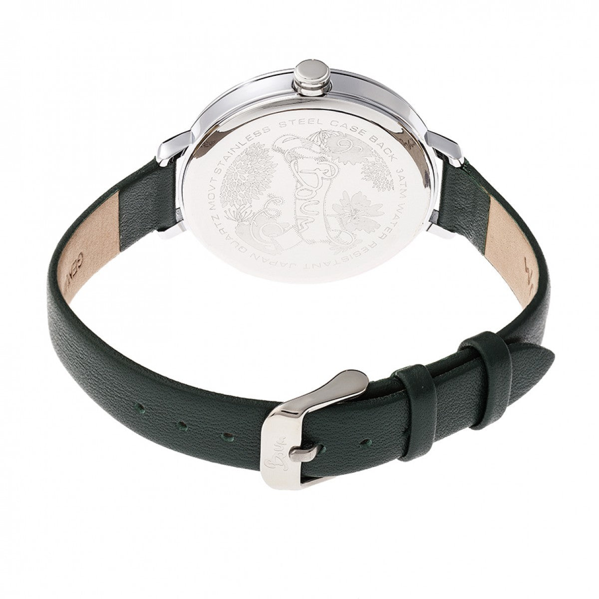 Boum Perle Leather-Band Watch - Silver/Green - BOUBM5103