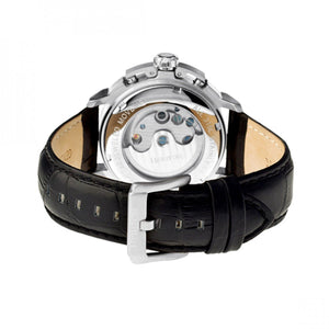 Heritor Automatic Lennon Semi-Skeleton Leather-Band Watch - Silver - HERHR2801