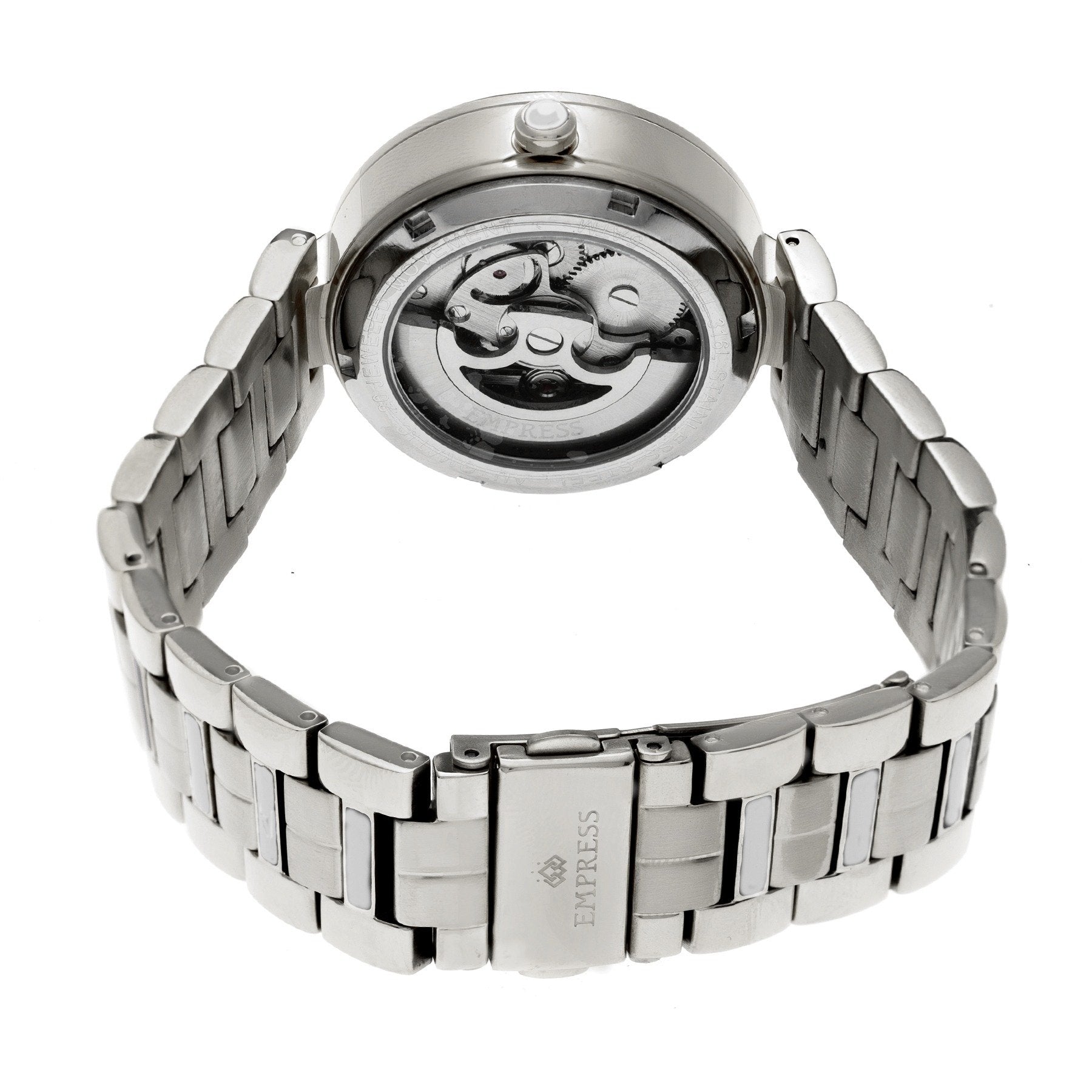 Empress Catherine Automatic Hammered Dial Bracelet Watch - Silver - EMPEM1901