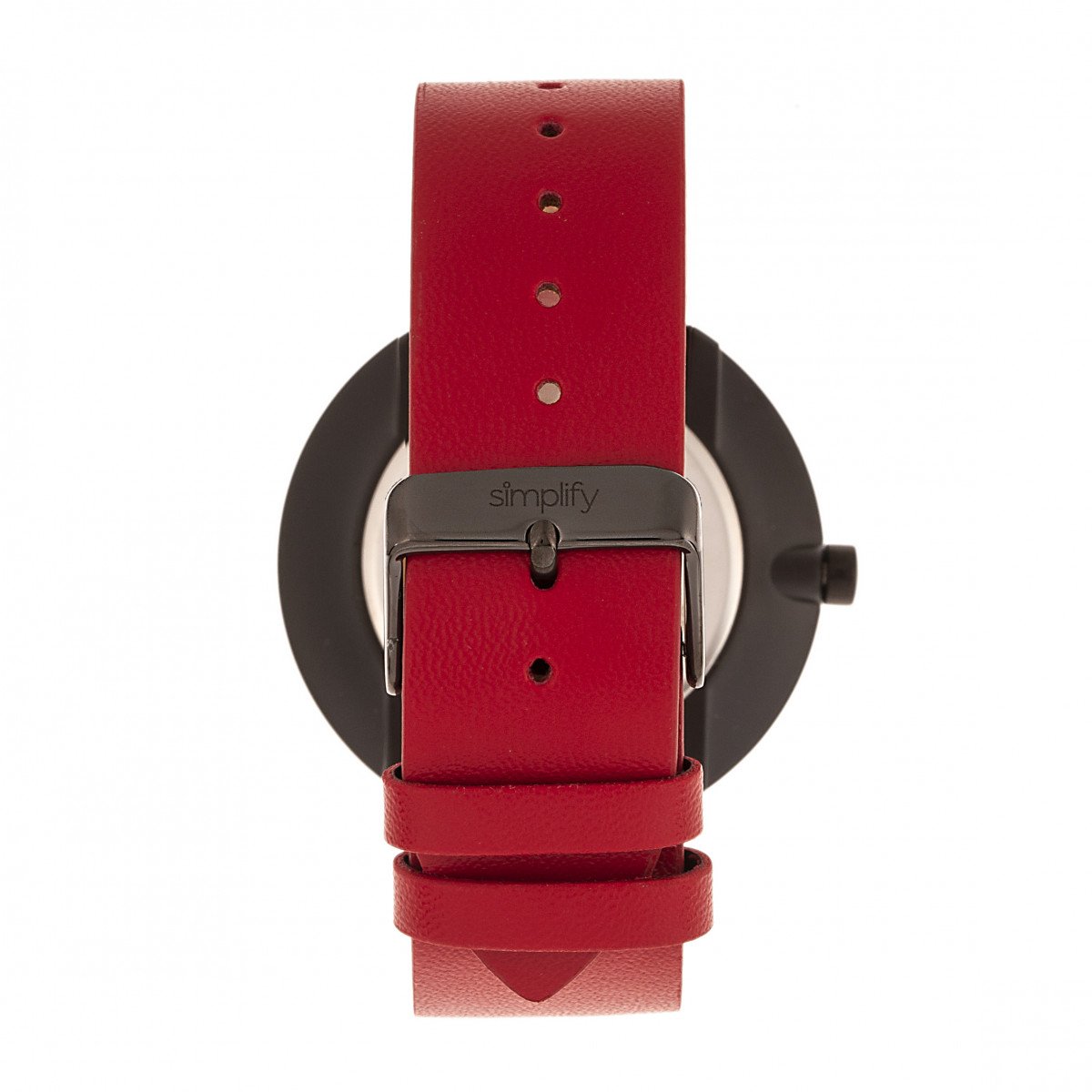 Simplify The 3000 Leather-Band Watch - Red - SIM3002