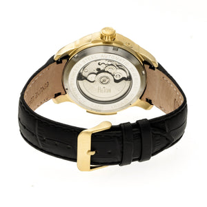 Reign Cascade Automatic Leather-Band Watch w/Day/Date - Gold/Black - REIRN4406