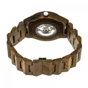 Earth Wood Gobi Automatic Skeleton Bracelet Watch - Olive - ETHEW4304
