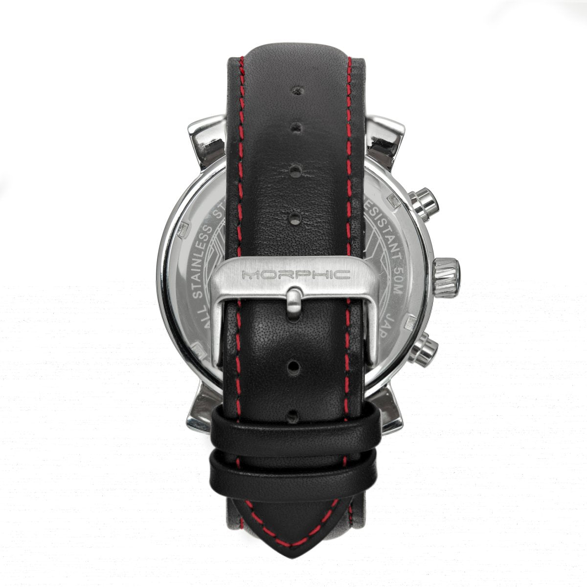 Morphic M89 Series Chronograph Leather-Band Watch w/Date - Black - MPH8902