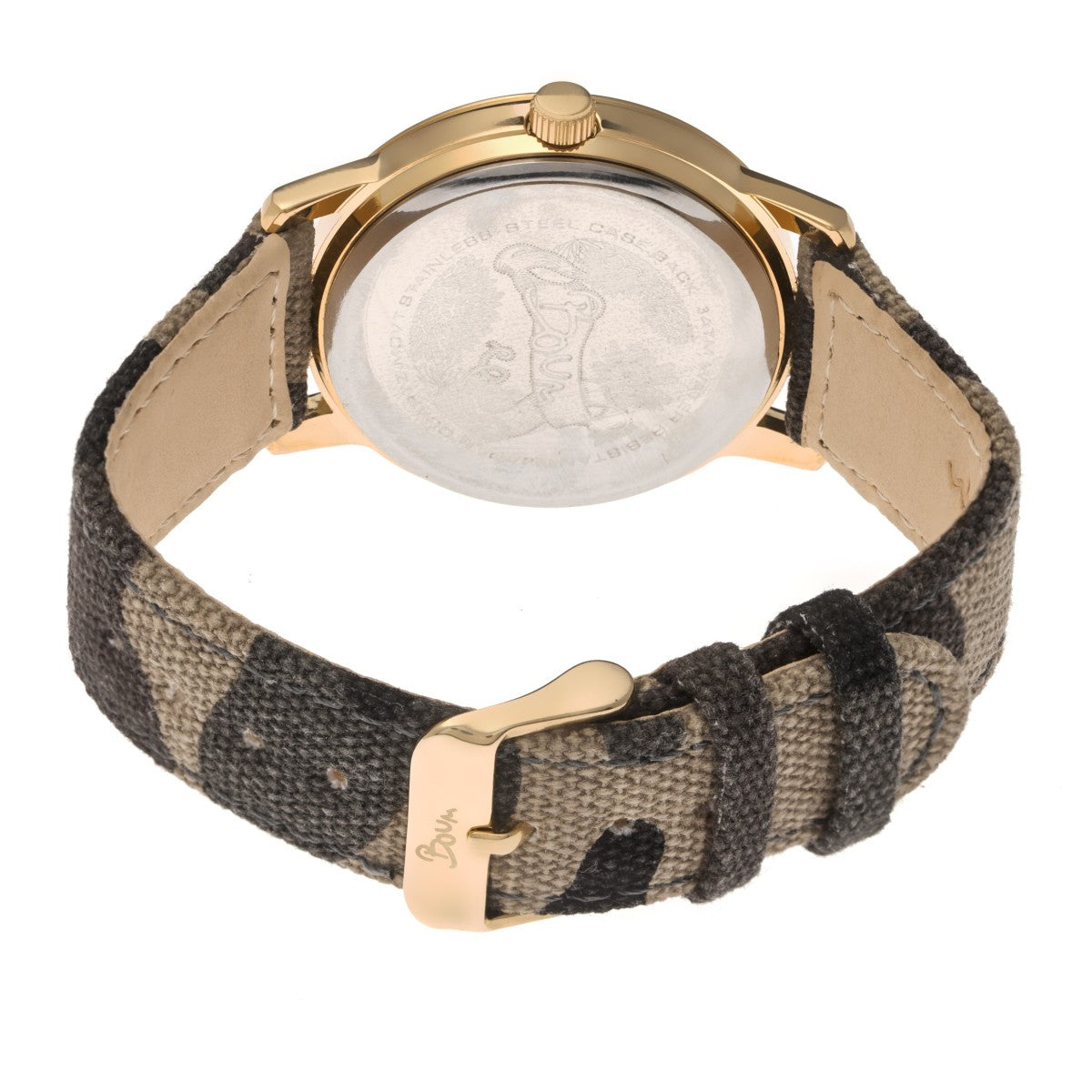 Boum Sauvage Camo-Strap Watch - Gold/Coral - BOUBM4905