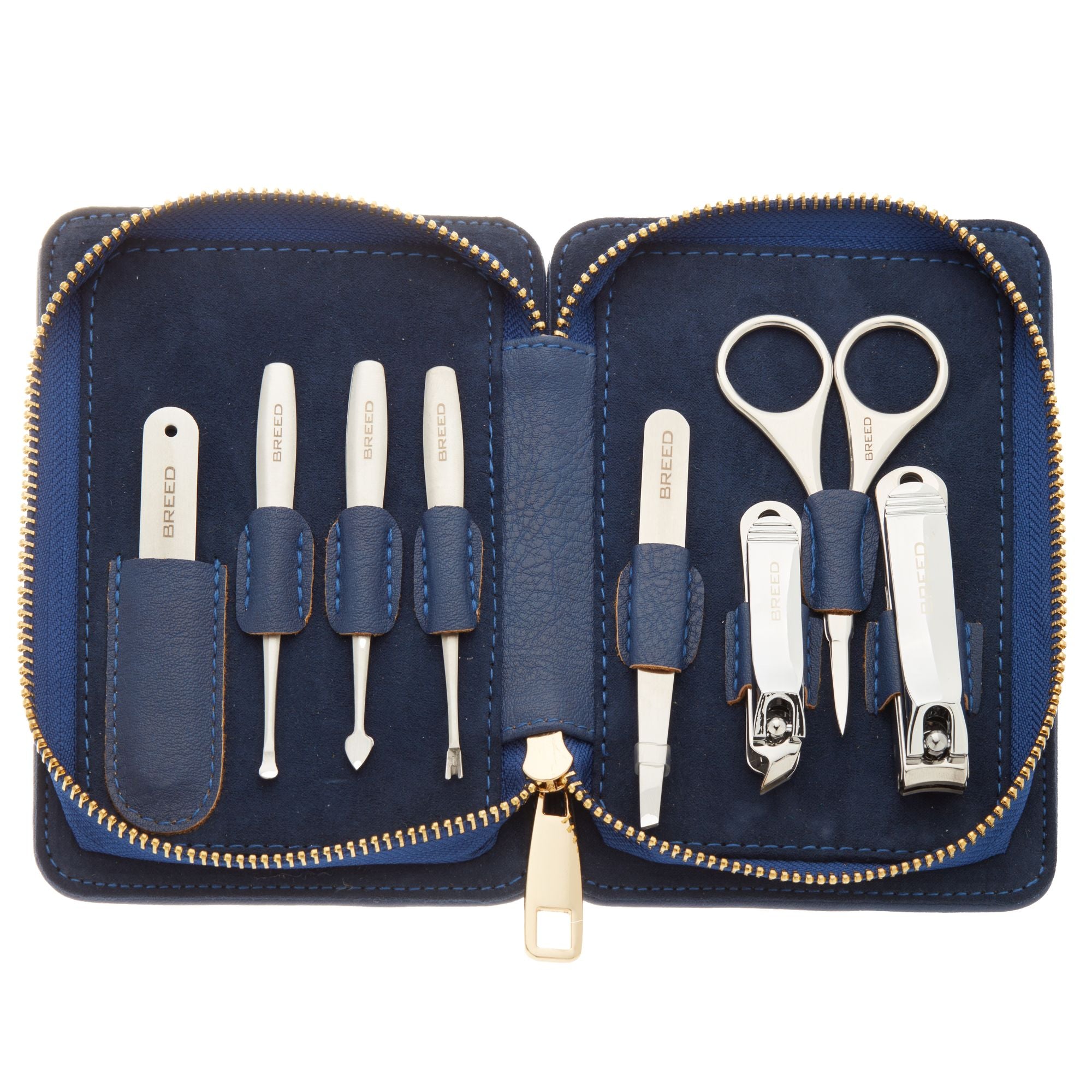 Breed Katana 8 Piece Surgical Steel Groom Kit - Blue Case - BRDGRMKIT-BLU