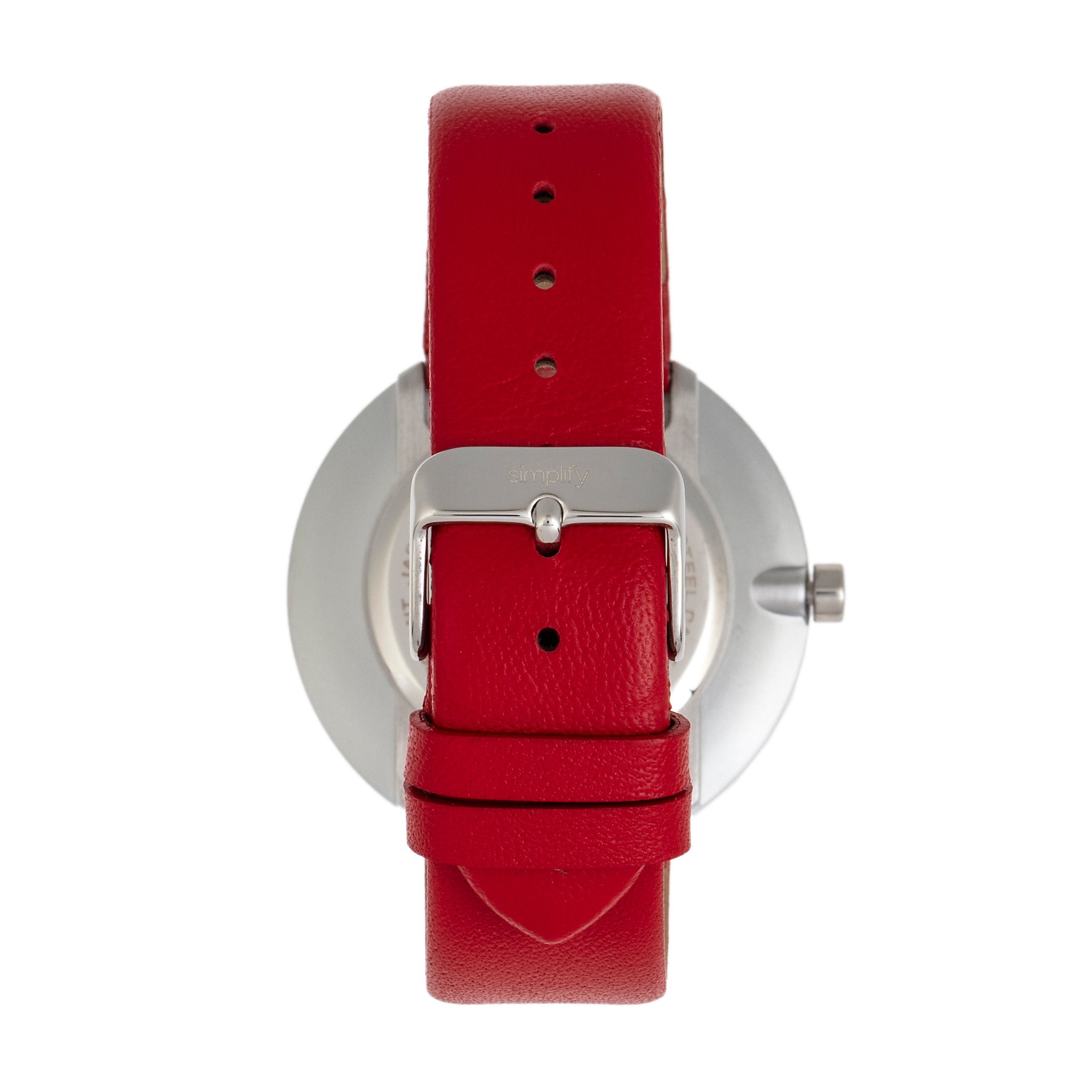 Simplify The 4000 Leather-Band Watch - Red - SIM4003