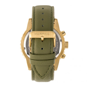Morphic M67 Series Chronograph Leather-Band Watch w/Date - Gold/Olive - MPH6703