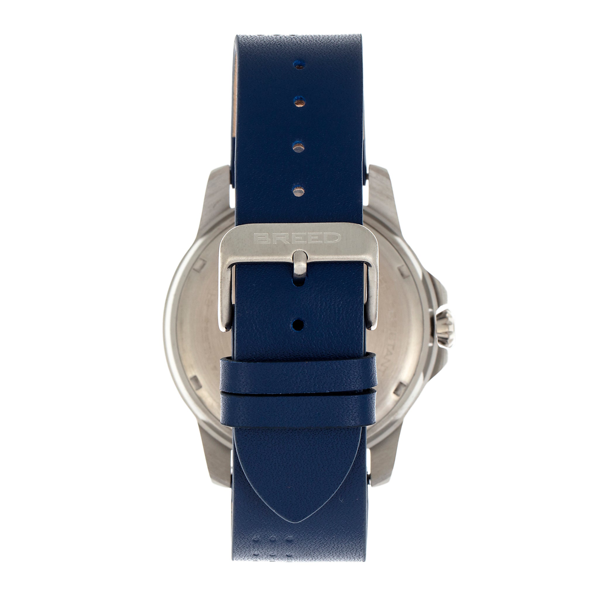 Breed Revolution Leather-Band Watch w/Date - Navy - BRD8306