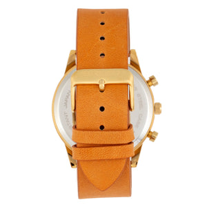 Breed Andreas Leather-Band Watch w/ Date - Gold/Camel - BRD8706