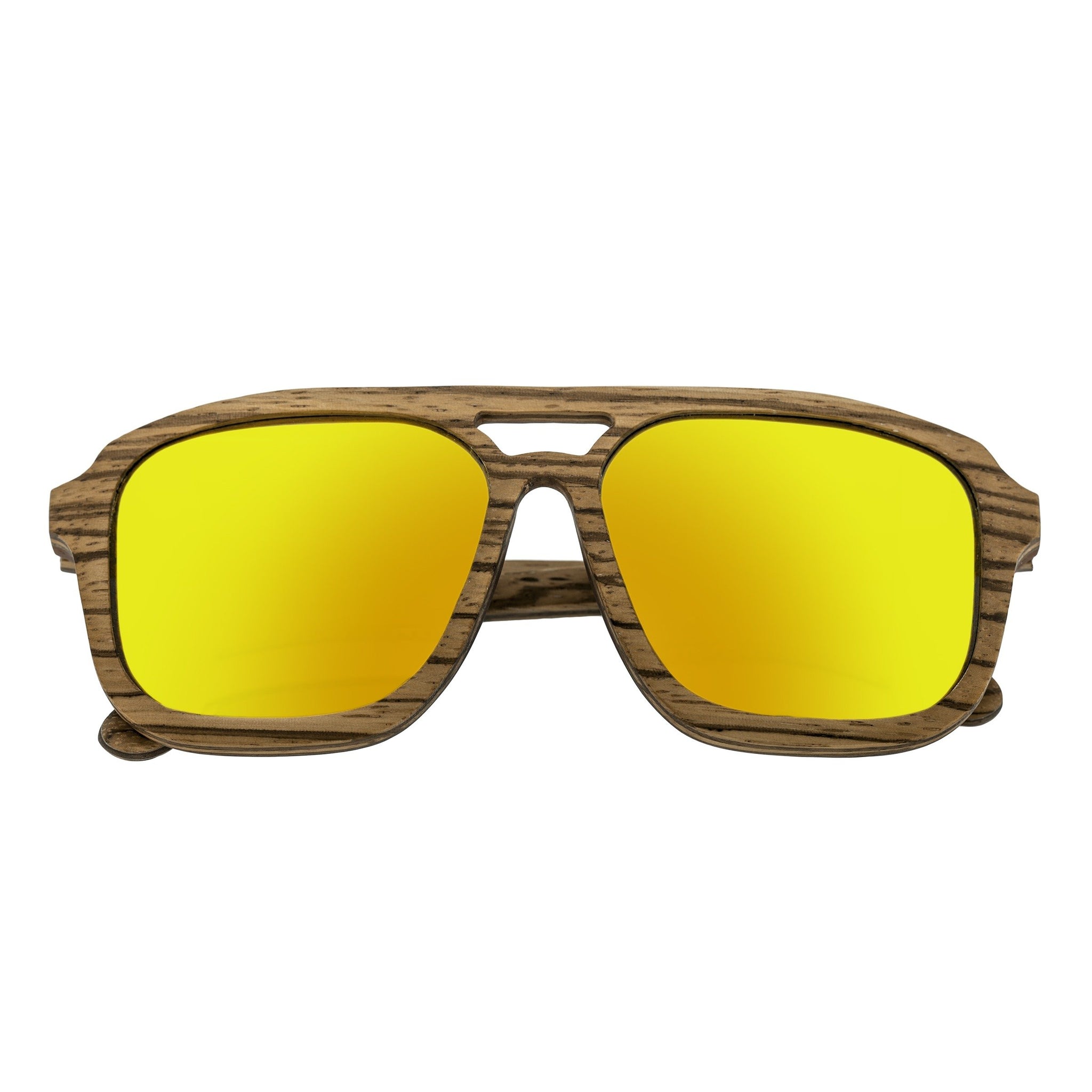 Earth Wood Playa Polarized Sunglasses - Zebrawood/Yellow - ESG062ZW