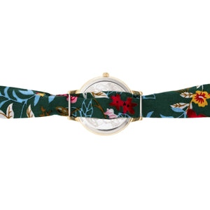 Boum Arc Floral-Print Wrap Watch - Gold/Green - BOUBM5007