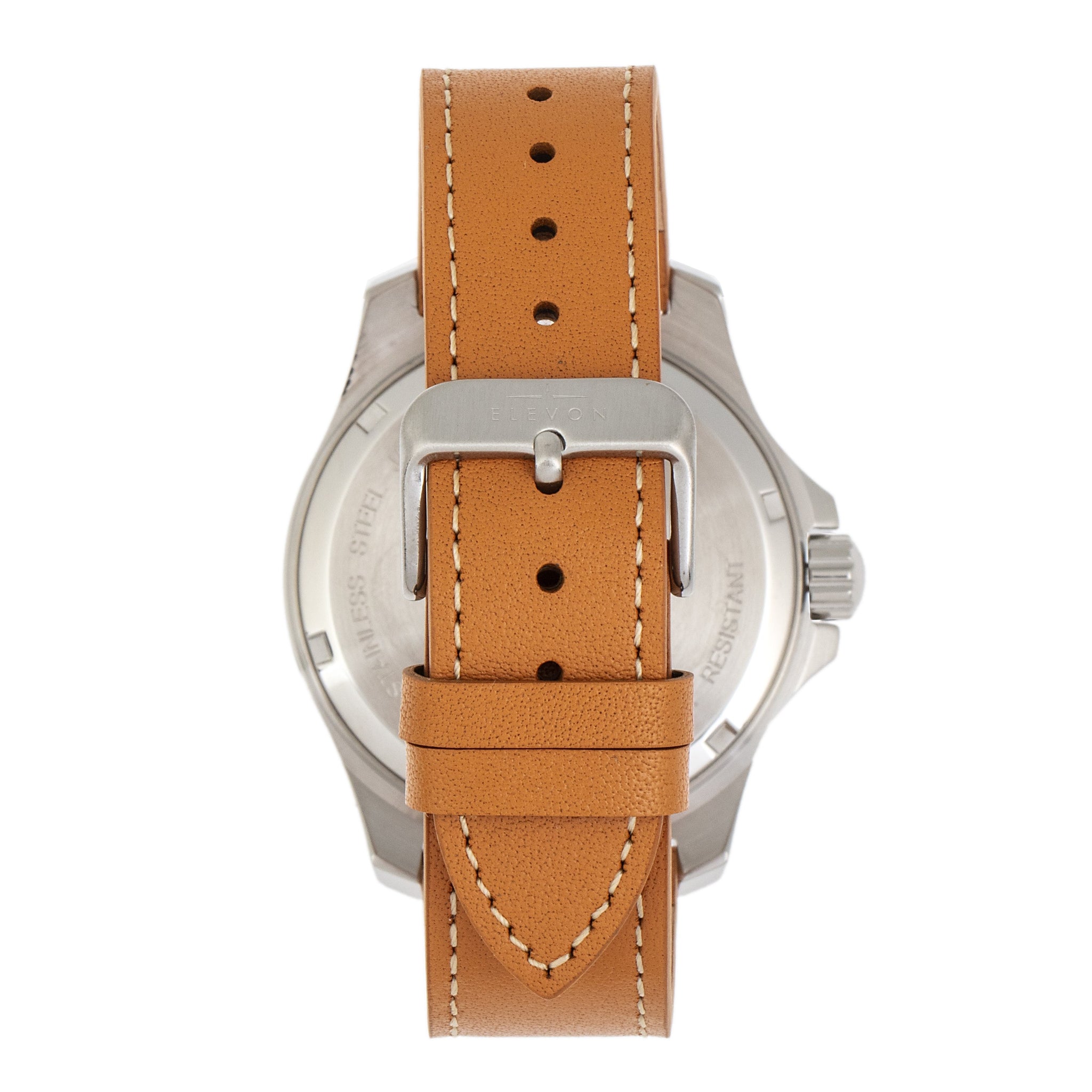 Elevon Aviator Leather-Band Watch w/Date - Camel/Brown - ELE120-14