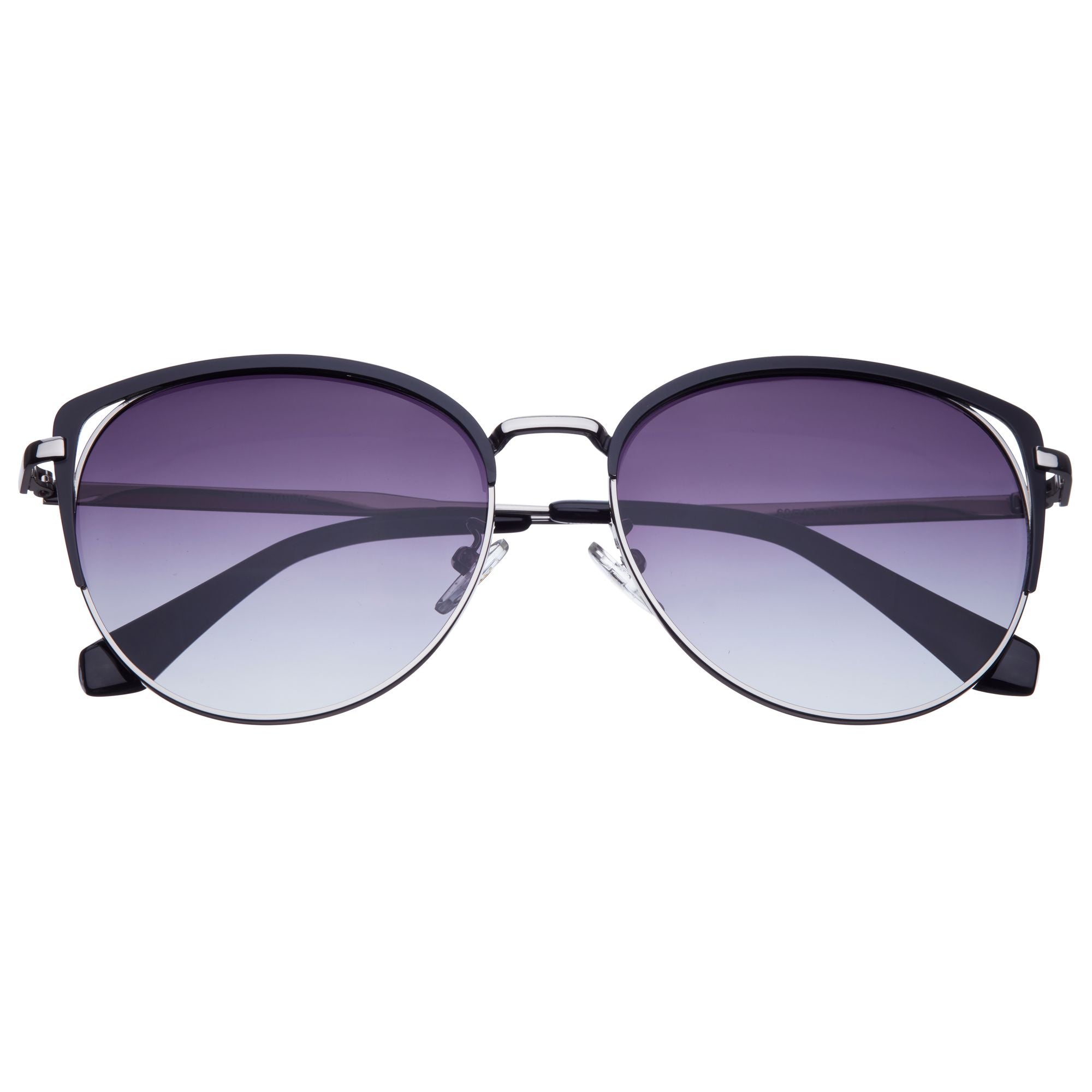Bertha Darby Polarized Sunglasses - Silver/Black - BRSBR049BK