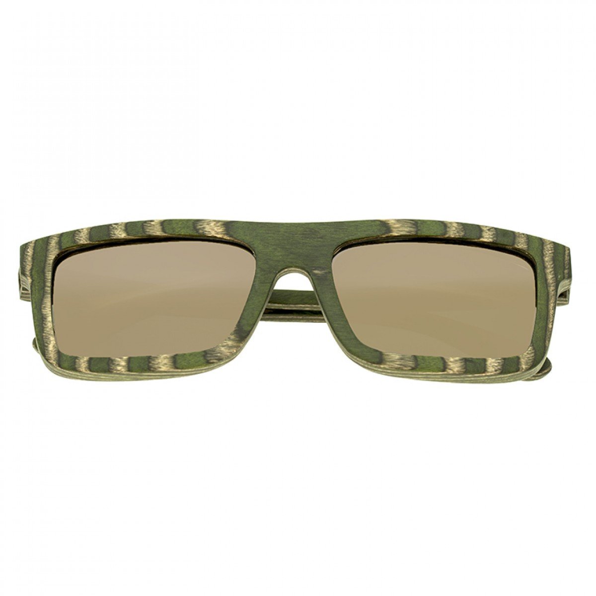 Spectrum Garcia Wood Polarized Sunglasses - Green Zebra/Gold - SSGS120GD