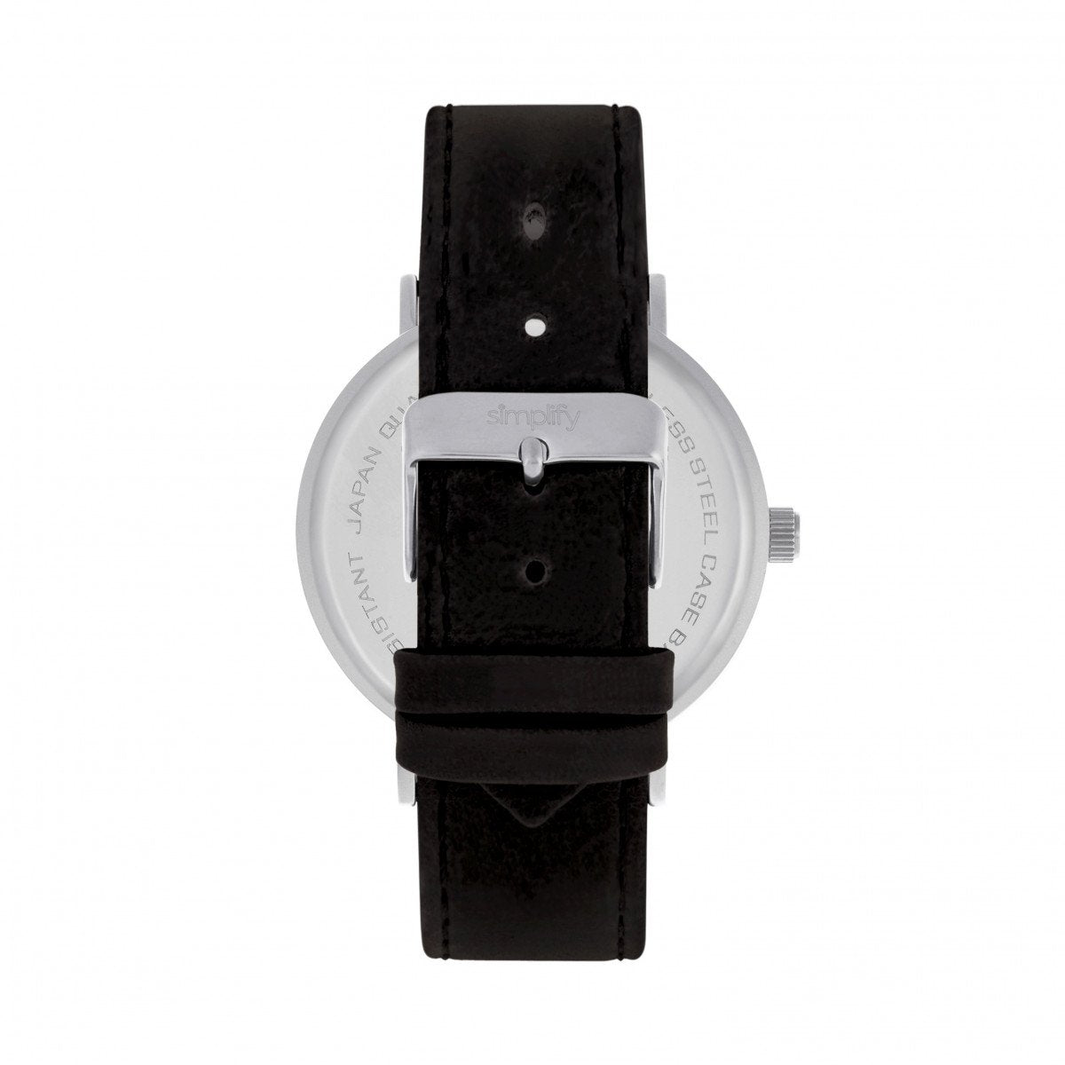 Simplify The 2900 Leather-Band Watch - Silver/Black - SIM2901