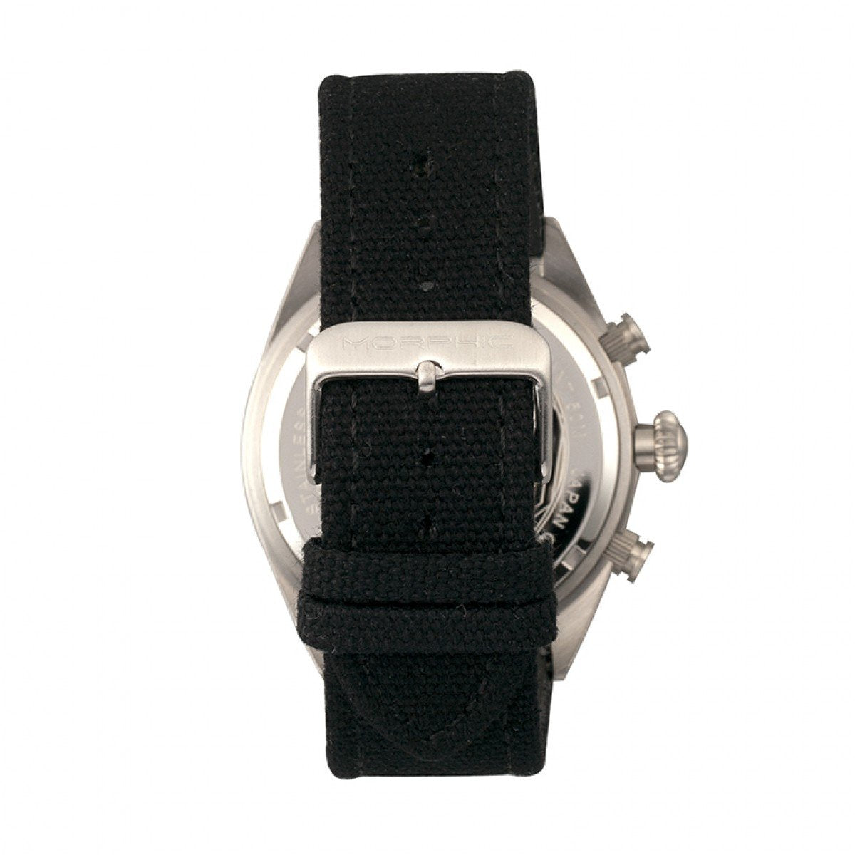 Morphic M53 Series Chronograph Fiber-Weaved Leather-Band Watch w/Date - Silver/Black - MPH5301