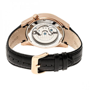 Heritor Automatic Alexander Semi-Skeleton Leather-Band Watch - Rose Gold/White - HERHR4905
