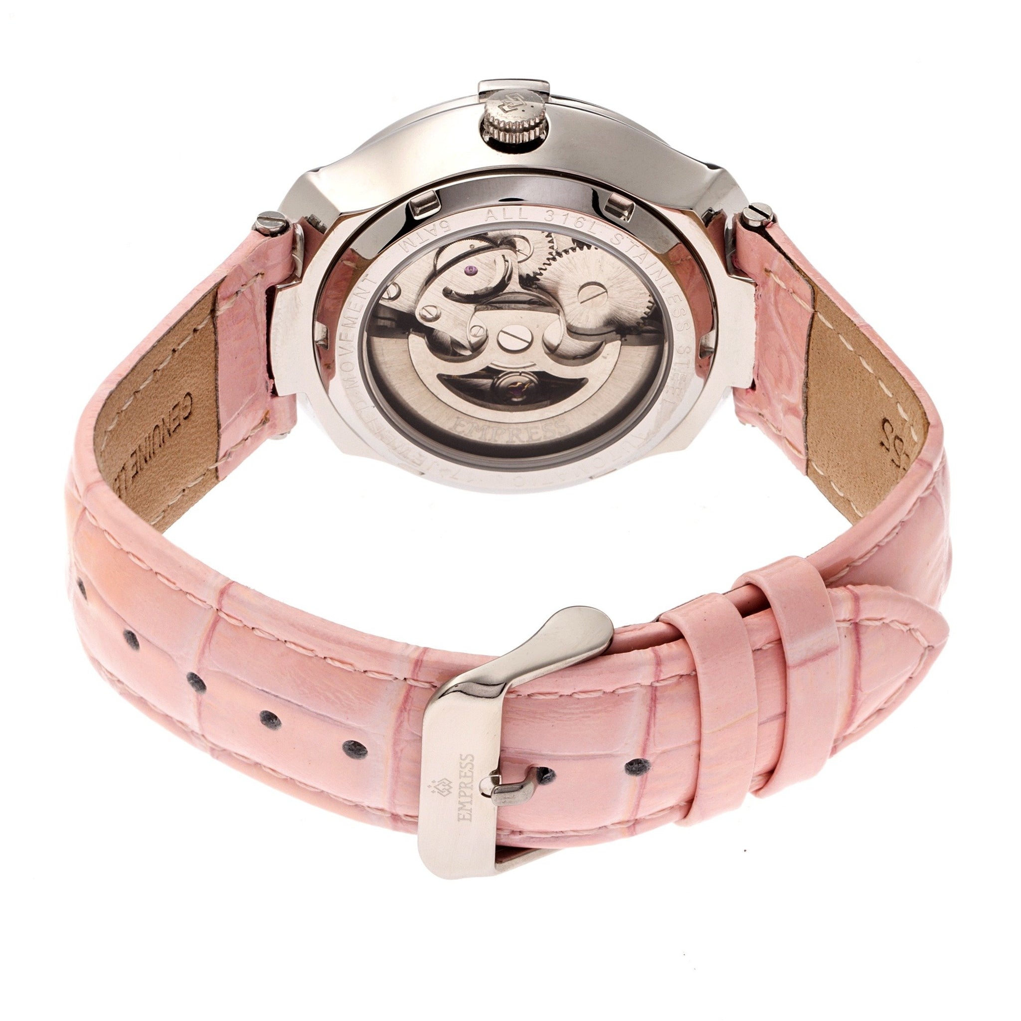 Empress Francesca Automatic MOP Leather-Band Watch - Light Pink - EMPEM2202