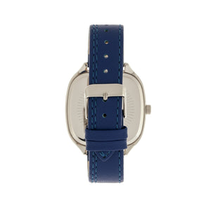 Simplify The 3500 Leather-Band Watch - Silver/Blue - SIM3503