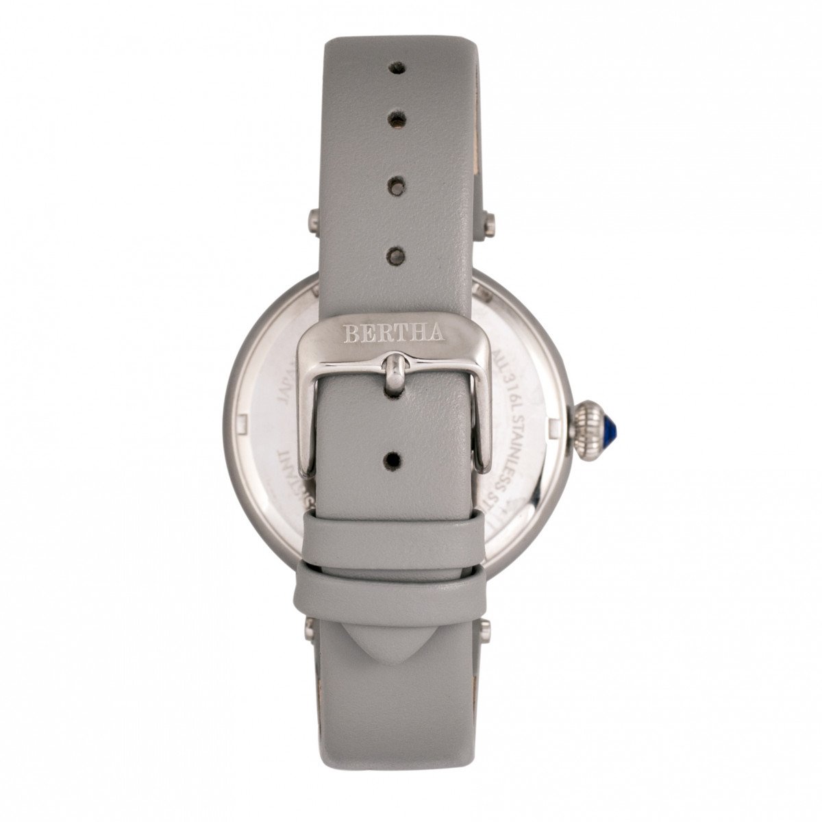 Bertha Rosie Leather-Band Watch - Silver/Grey - BTHBR8801