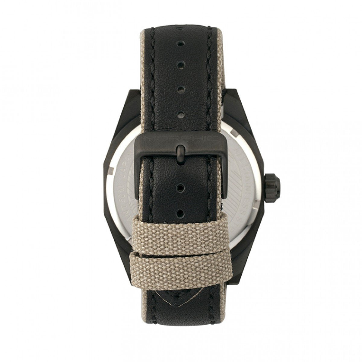 Morphic M59 Series Leather-Overlaid Canvas-Band Watch - Black - MPH5905