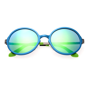 Breed Corvus Aluminium Polarized Sunglasses - Blue/Blue-Green - BSG025BL