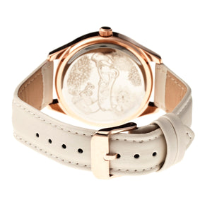 Boum Chic Mirror-Dial Leather-Band Ladies Watch - Rose Gold/Eggshell - BOUBM2001