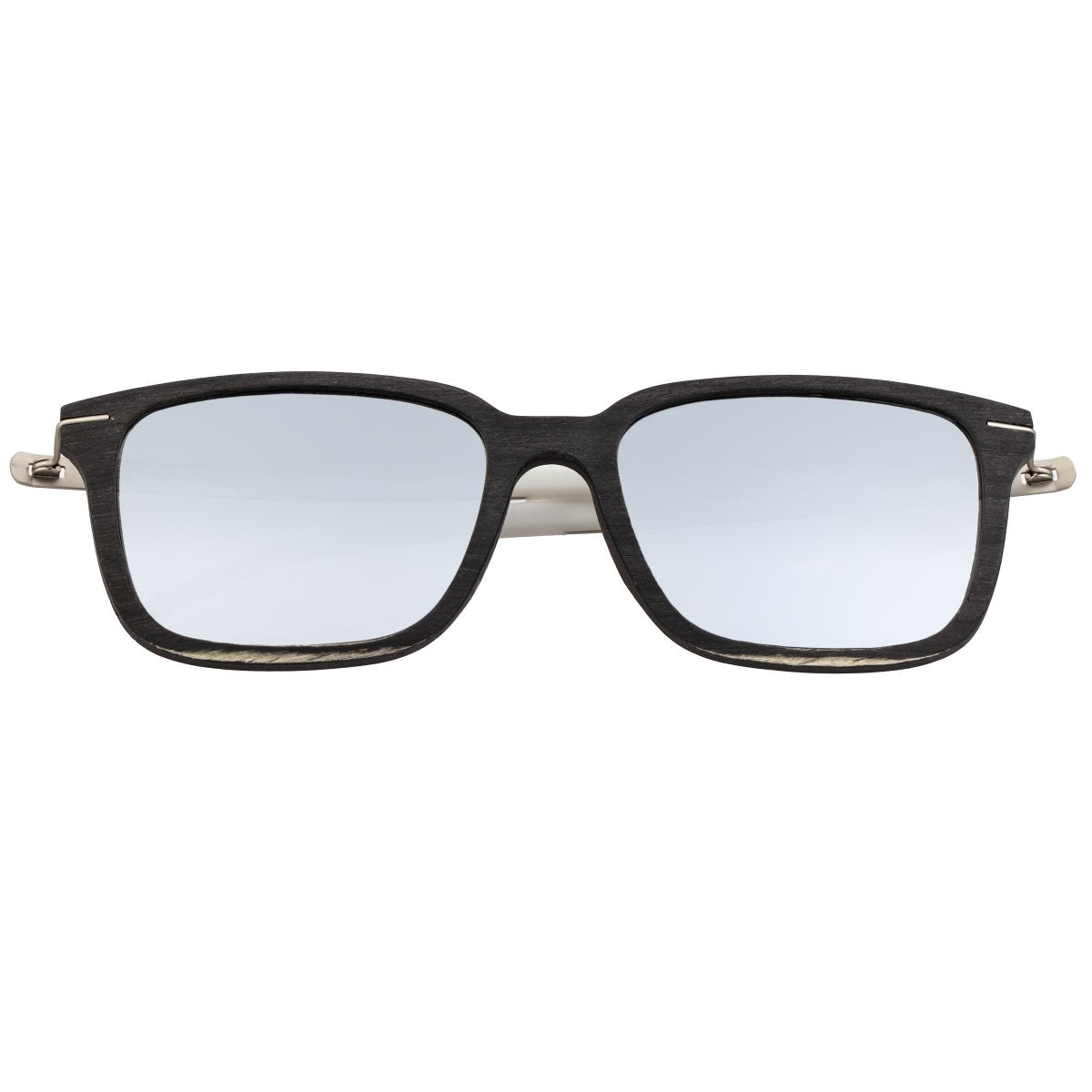 Earth Wood Doumia Polarized Sunglasses - Black Butterfly/Silver - ESG043BS