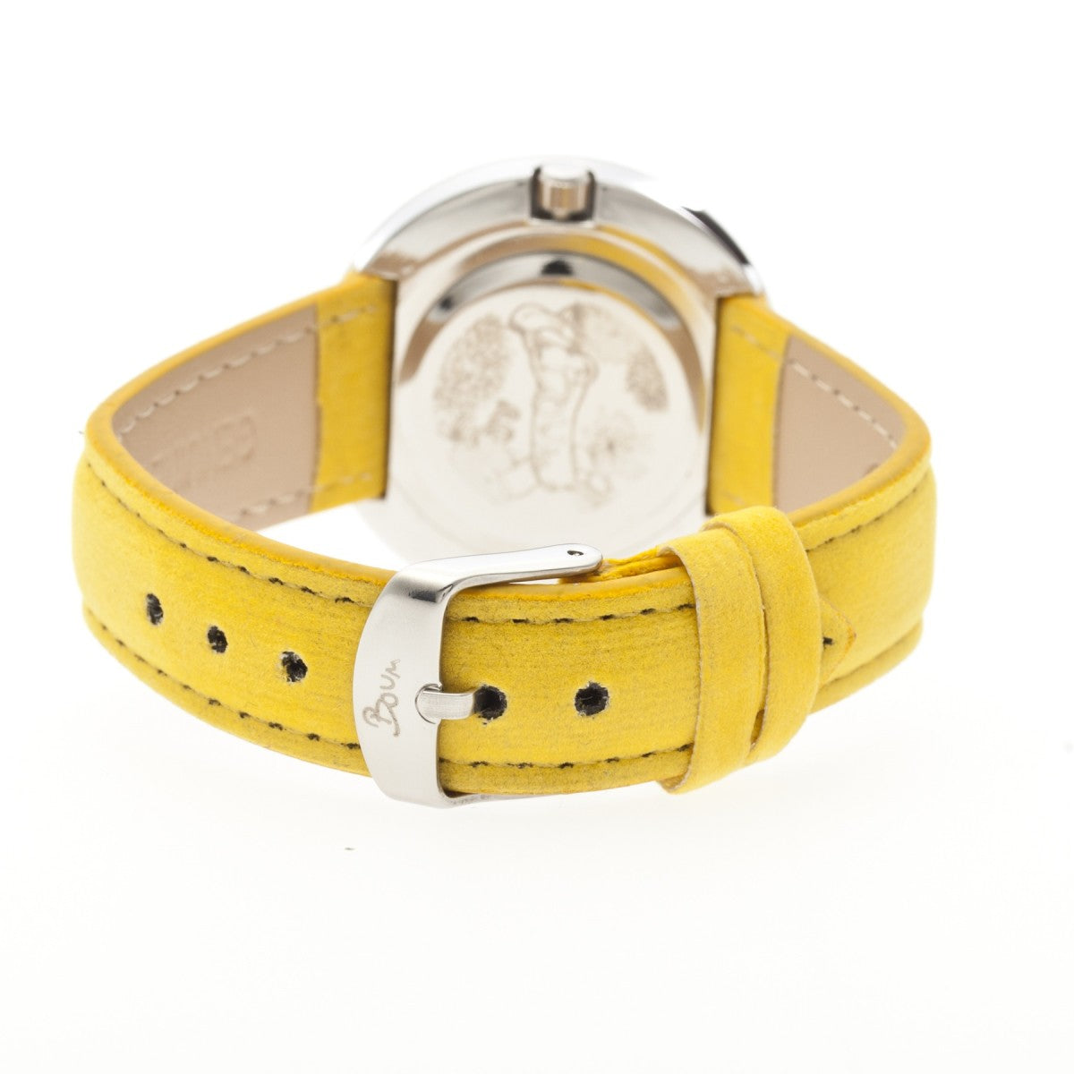 Boum Bouquet Floral-Ring Leather-Band Ladies Watch - Yellow - BOUBM2807