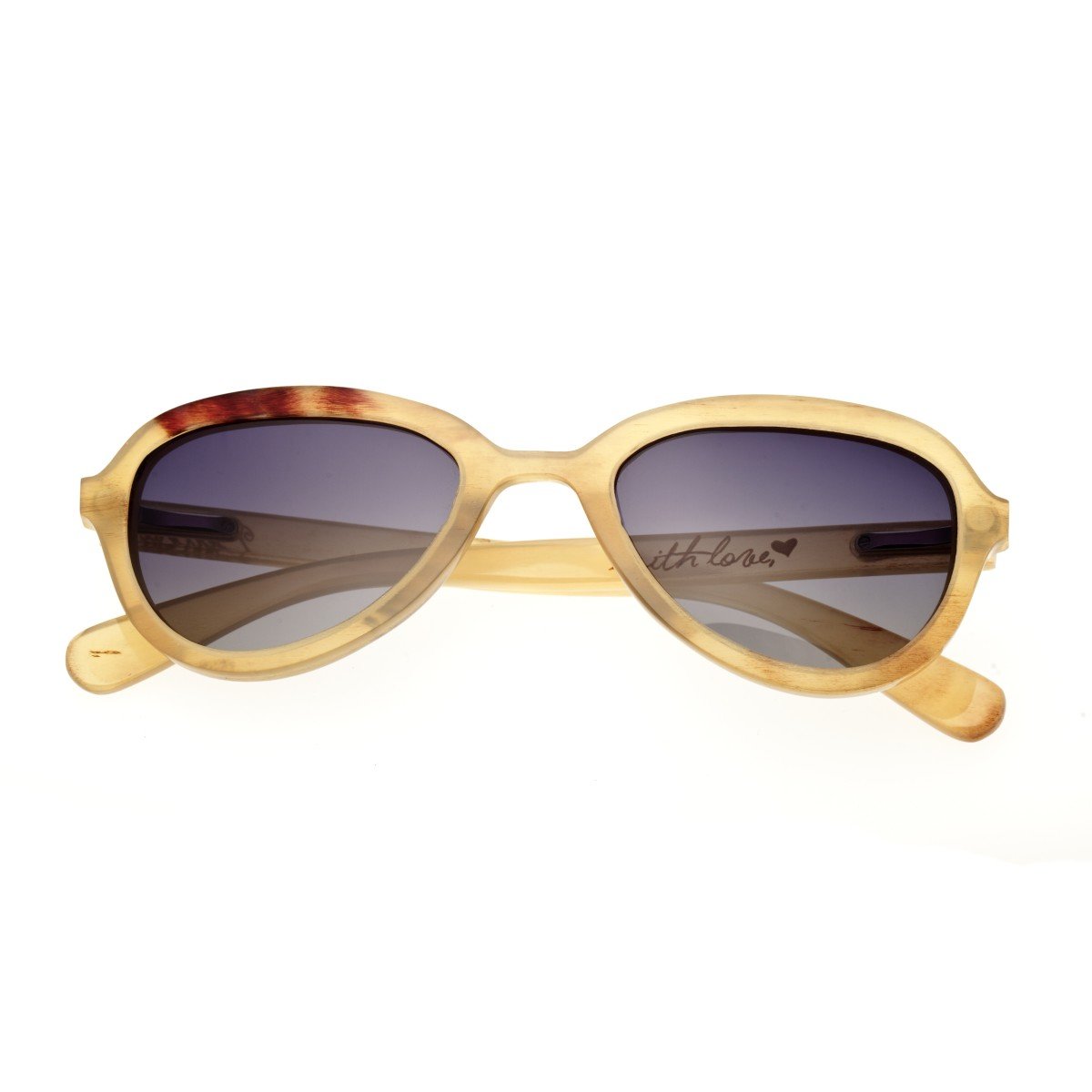 Bertha Alexa Buffalo-Horn Polarized Sunglasses - Honey/Black - BRSBR007C