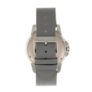 Breed Revolution Leather-Band Watch w/Date - Light Grey - BRD8304