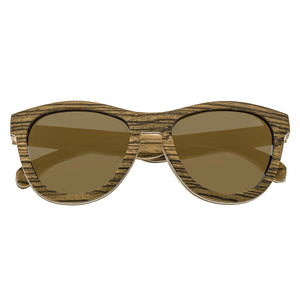 Earth Wood Del Carmen Polarized Sunglasses - Zebrawood/Brown - ESG002ZB