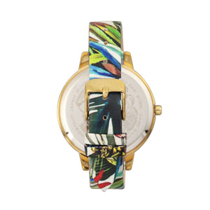 Boum Insouciant Leatherette Watch - Gold/Green - BOUBM5303
