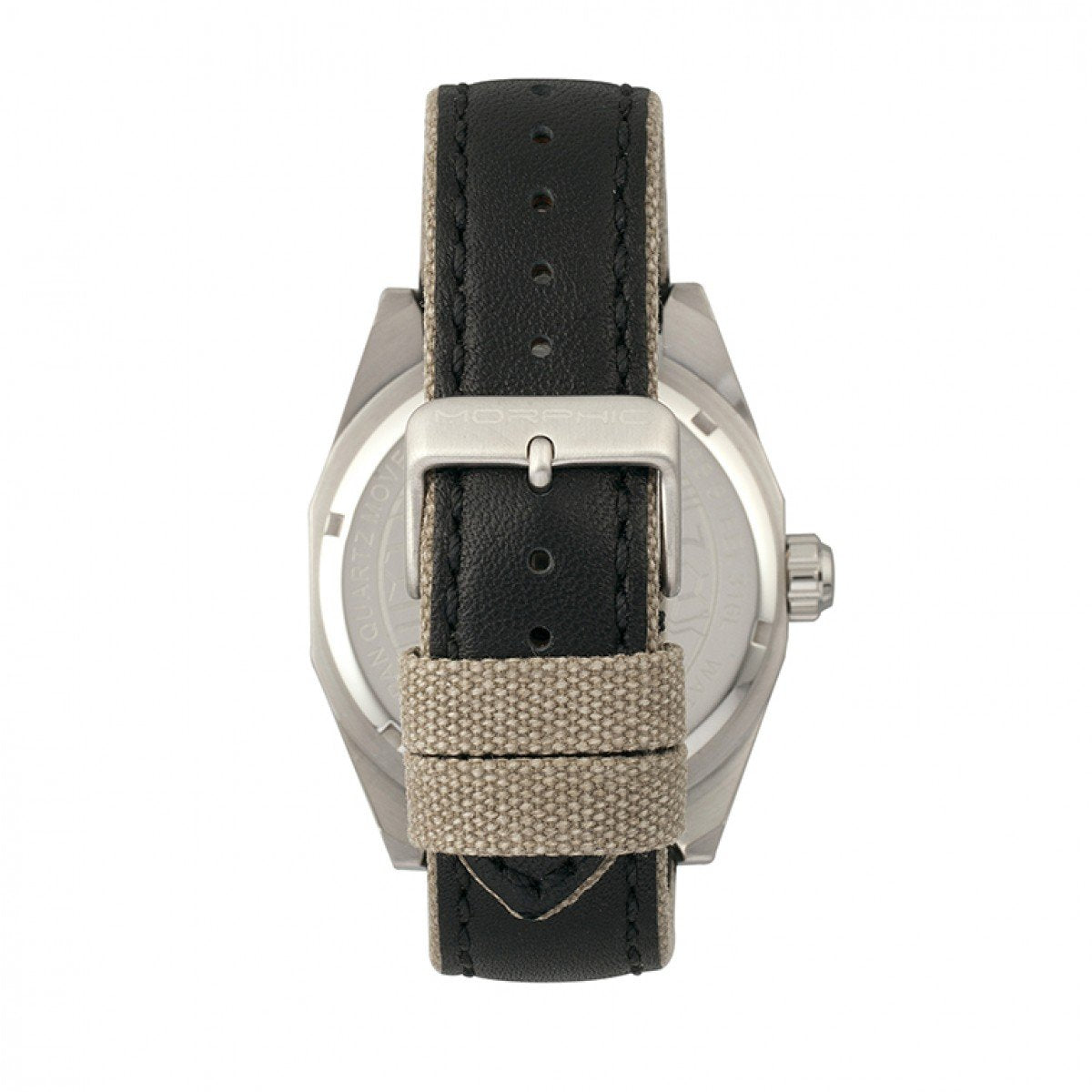 Morphic M59 Series Leather-Overlaid Canvas-Band Watch - Silver/Black - MPH5902
