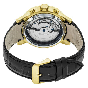 Heritor Automatic Hannibal Semi-Skeleton Leather-Band Watch - Gold/Black - HERHR4104