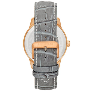 Heritor Automatic Davies Semi-Skeleton Leather-Band Watch - Rose Gold/Gray - HERHS2505