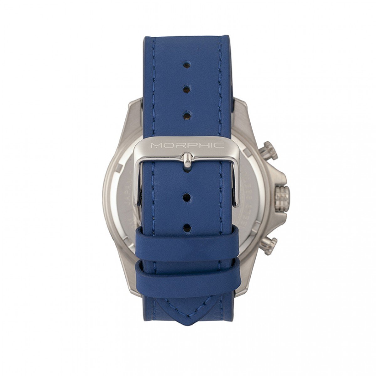 Morphic M57 Series Chronograph Leather-Band Watch - Silver/Blue - MPH5702