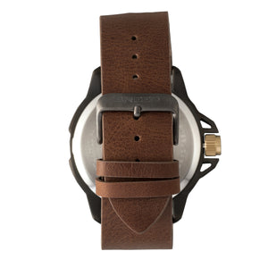 Breed Bryant Leather-Band Watch w/Date - Brown/Gold - BRD7106
