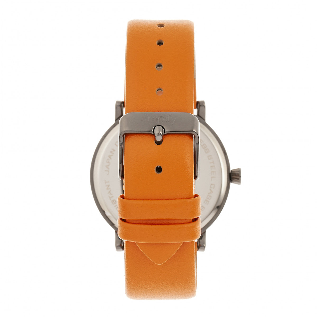 Simplify The 6200 Leather-Strap Watch - Orange - SIM6206