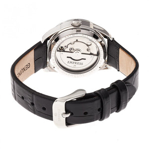 Empress Messalina Automatic MOP Leather-Band Watch w/Date - Black - EMPEM2401