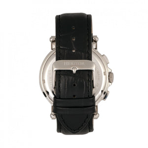 Heritor Automatic Kingsley Leather-Band Watch w/Day/Date - Silver/Black - HERHR4808