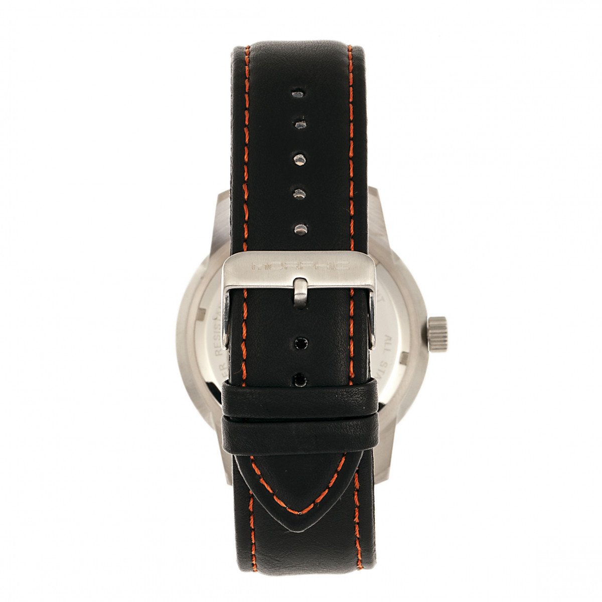 Morphic M71 Series Leather-Band Watch w/Date - Silver/Black - MPH7101