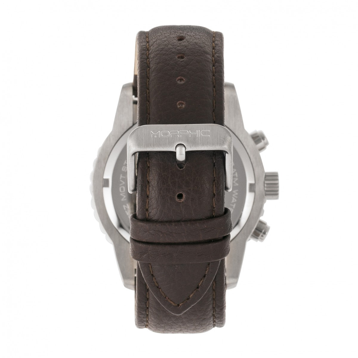 Morphic M67 Series Chronograph Leather-Band Watch w/Date - Silver/Brown - MPH6702