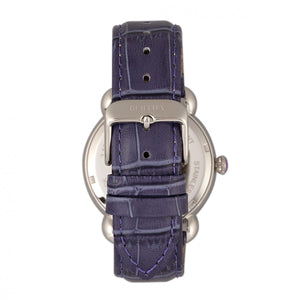 Bertha Ashley MOP Leather-Band Ladies Watch - Silver/Purple - BTHBR3002