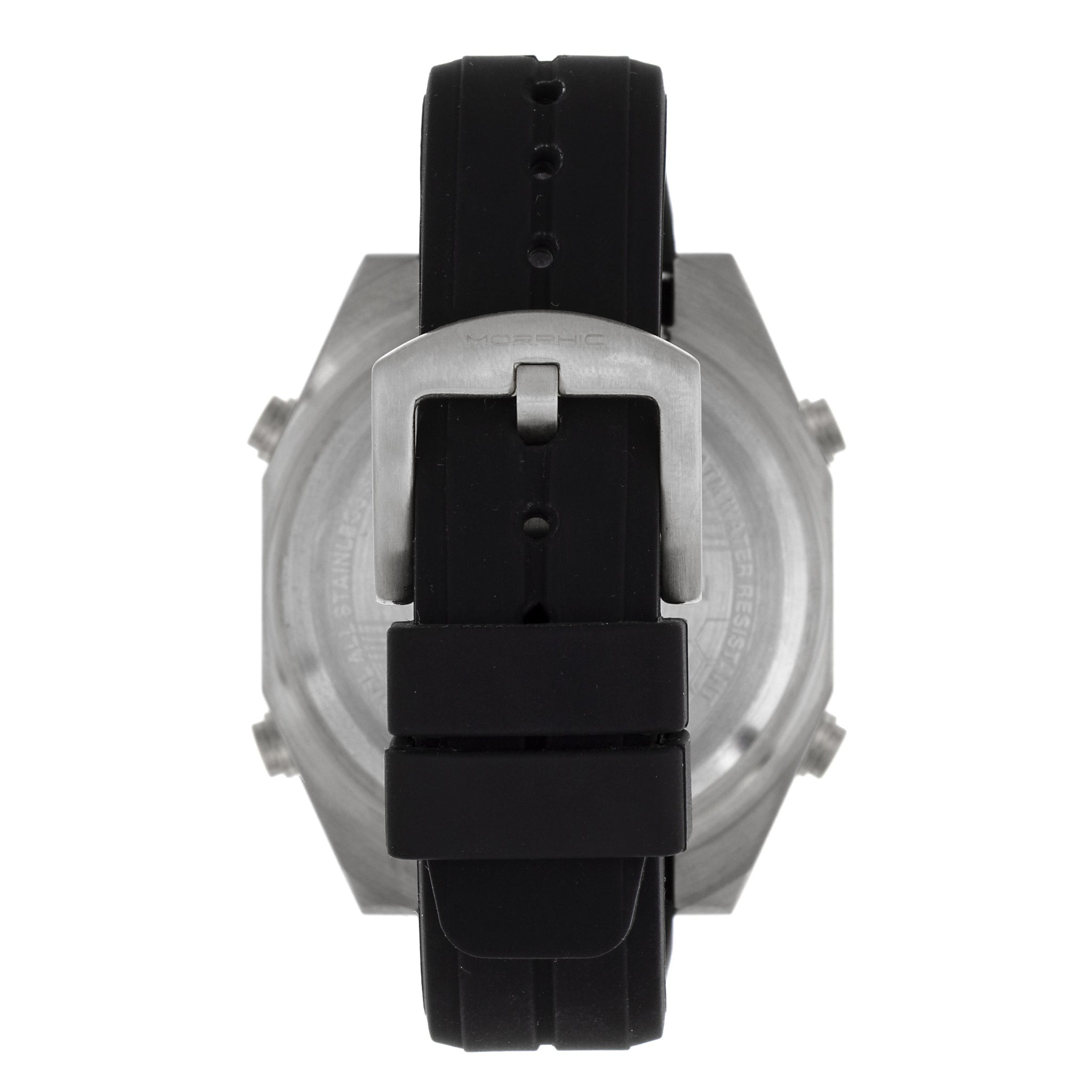 Morphic M76 Series Drum-Roll Strap Watch - Silver/Black - MPH7601