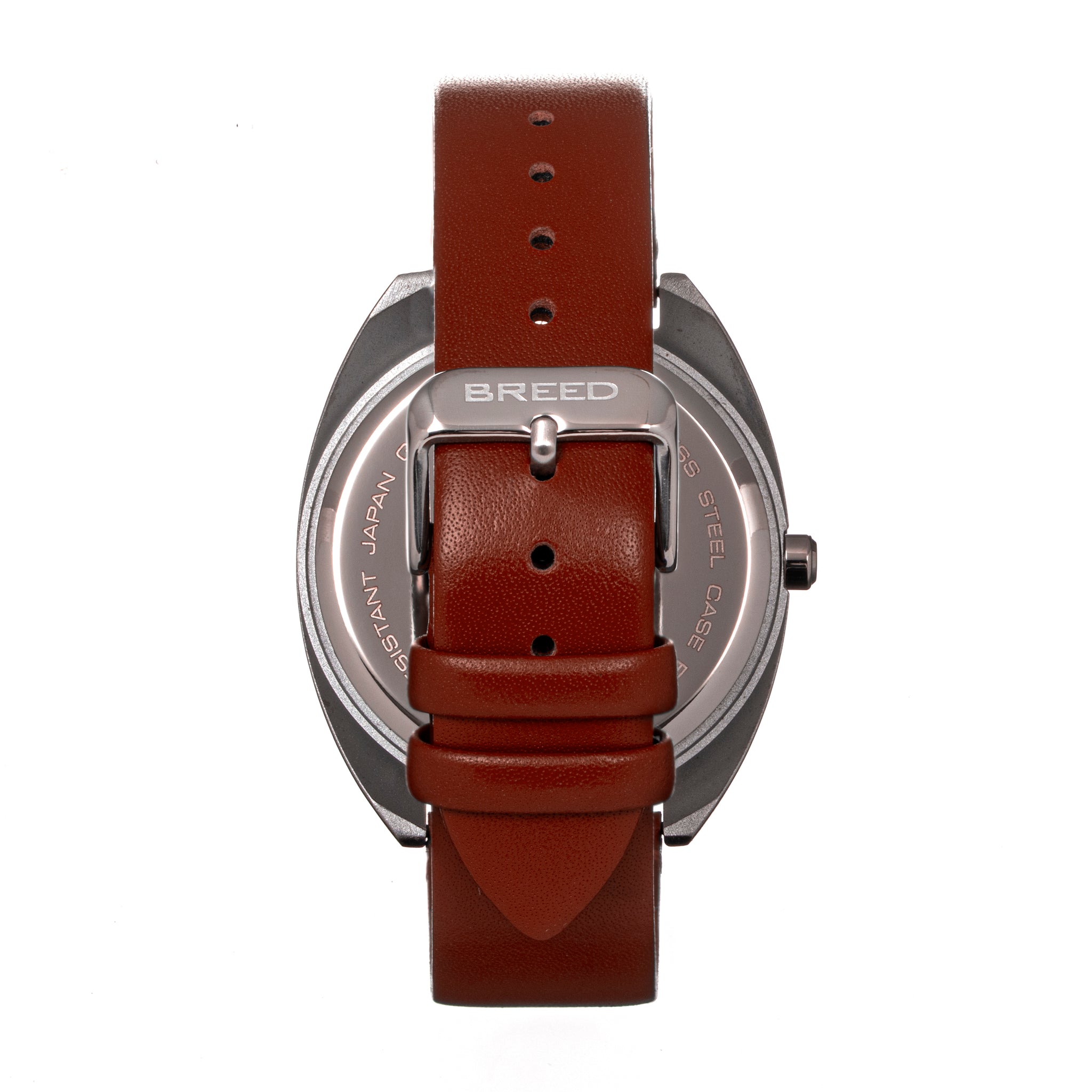 Breed Victor Leather-Band Watch - Grey/Brown - BRD9201