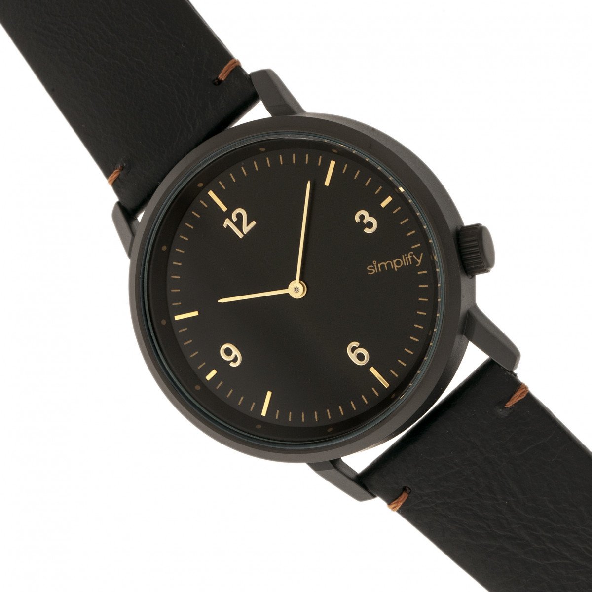Simplify The 5500 Leather-Band Watch - Black - SIM5502