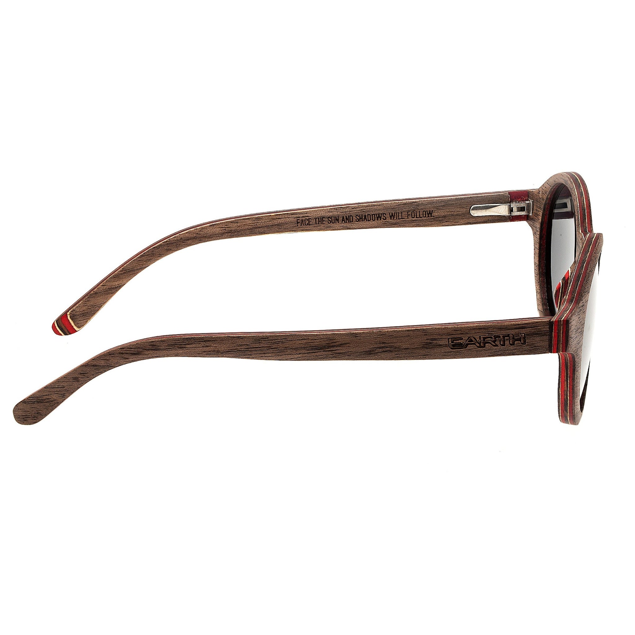 Earth Wood Maho Polarized Sunglasses - Brown Stripe/Black - ESG085B