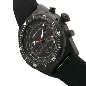 Morphic M53 Series Chronograph Fiber-Weaved Leather-Band Watch w/Date - Black - MPH5305
