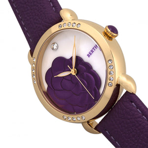 Bertha Daphne MOP Leather-Band Ladies Watch - Purple/White - BTHBR4606